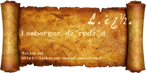 Lemberger Árpád névjegykártya